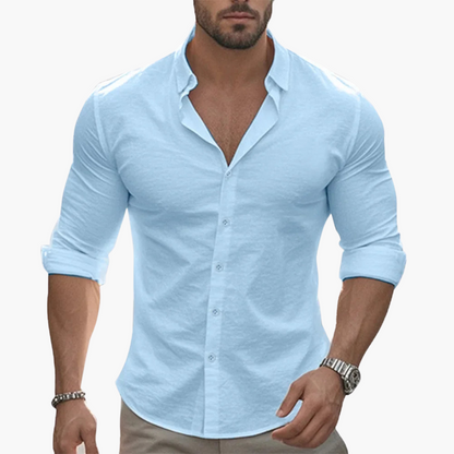 Slim Fit Langarmhemd mit Knöpfen für Herren