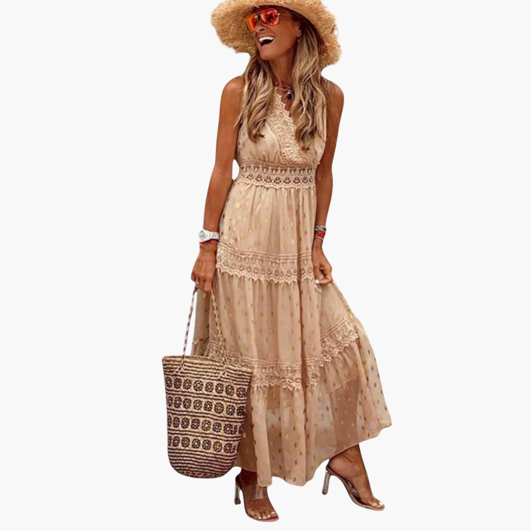 Spitzen Maxi Kleid für Damen