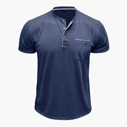 Henley T-Shirt mit Ziernähten für Herren