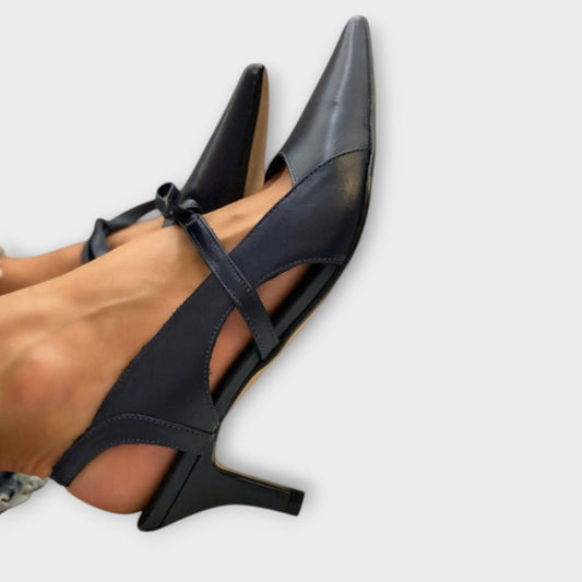 Katherine - Schwarze Schuhe mit niedrigen Absätzen