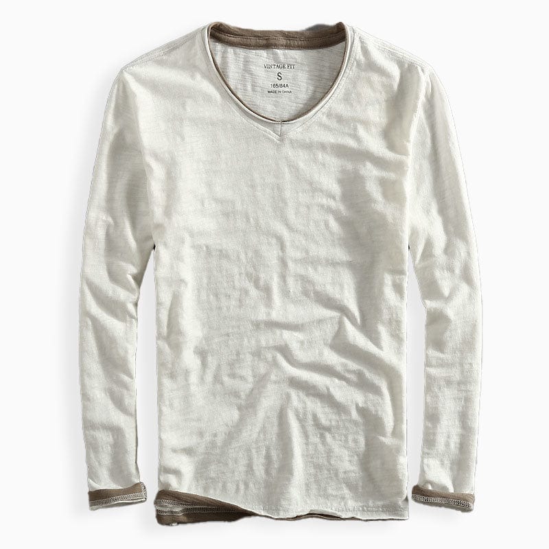 Kontrastbesatz Langarm T-Shirt für Herren