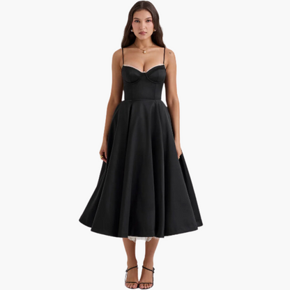 Ärmelloses Midikleid mit Faltenrock für Damen
