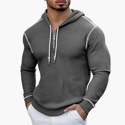 Gestreifte Waffelstruktur Kapuzenpullover für Herren