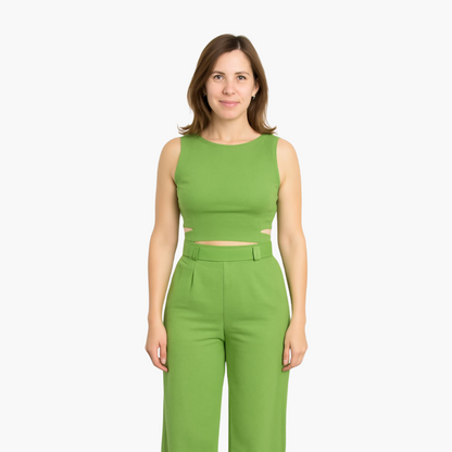 Crop Top Hosen Set für Damen