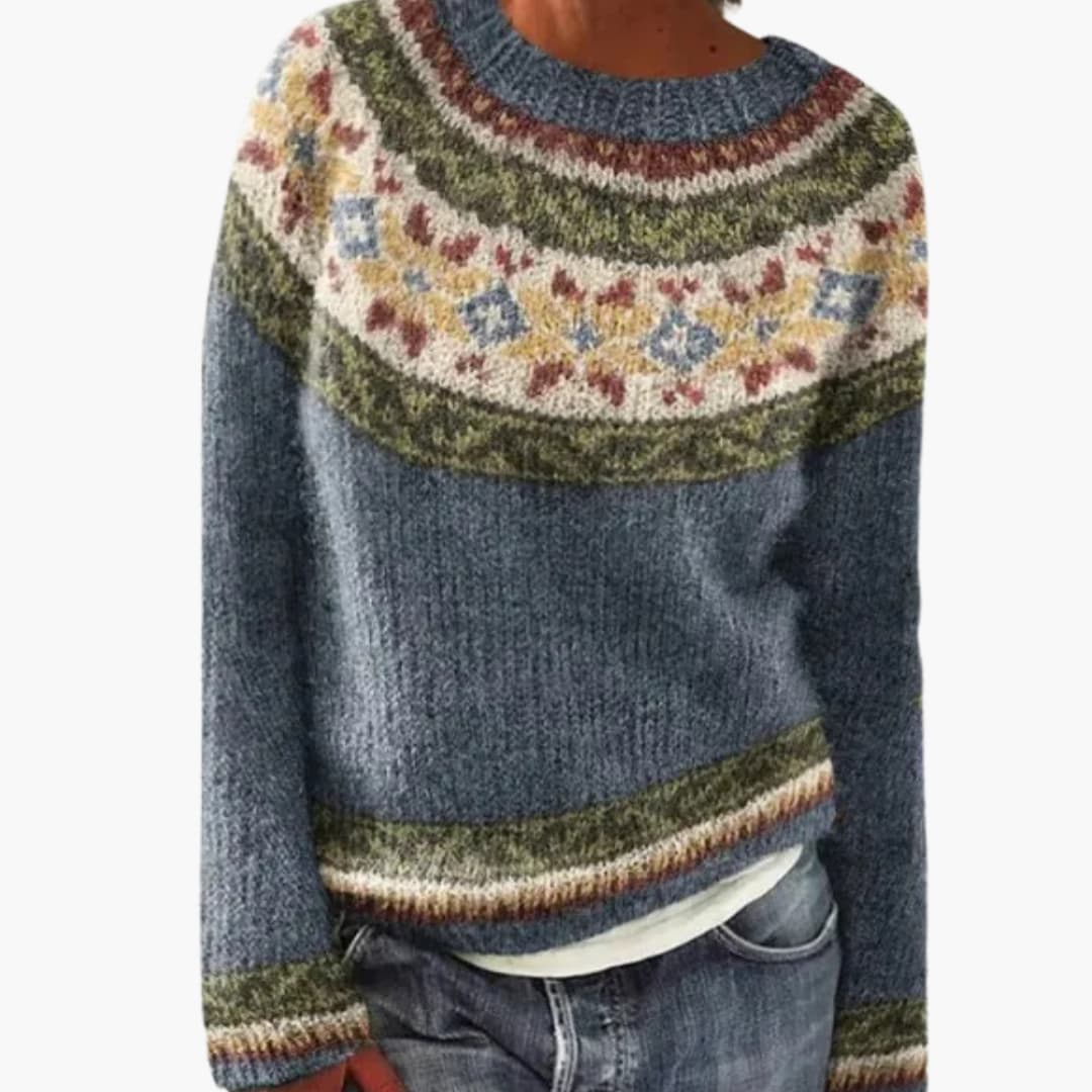 Mehrfarbiger Strickpullover für Damen