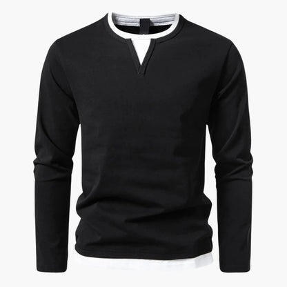 Zweilagiger Pullover mit Kragen für Herren