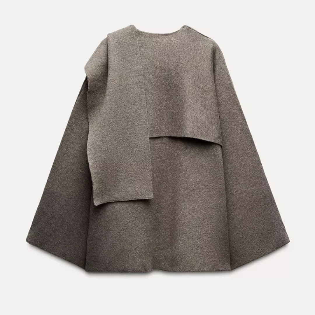 Asymmetrischer Cape-Mantel für Damen