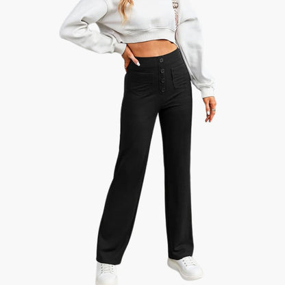 Hohe Taille Stoffhose für Damen