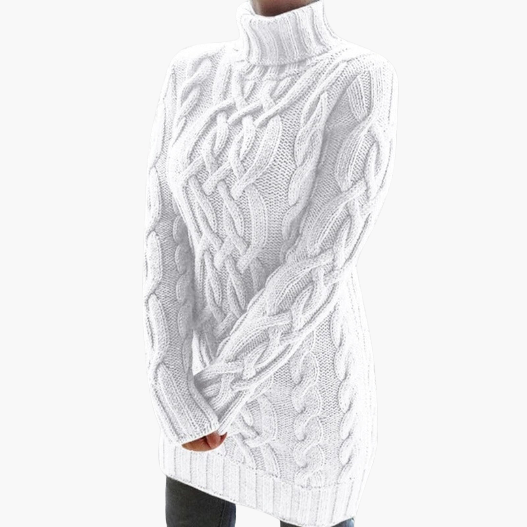 Stylischer Damen Rippen Rollkragenpullover