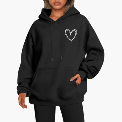 Kapuzensweatshirt mit Kängurutasche für Damen