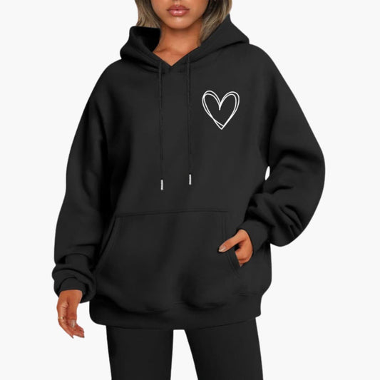 Kapuzensweatshirt mit Kängurutasche für Damen