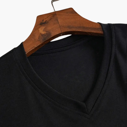 Glattes V-Ausschnitt T-Shirt für Herren