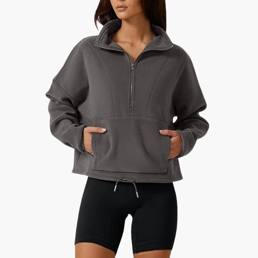 Halb-Zip Fleece-Sweatshirt für Damen