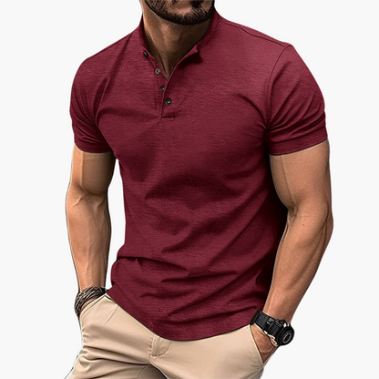 Kragenloses Slim Fit Poloshirt für Herren