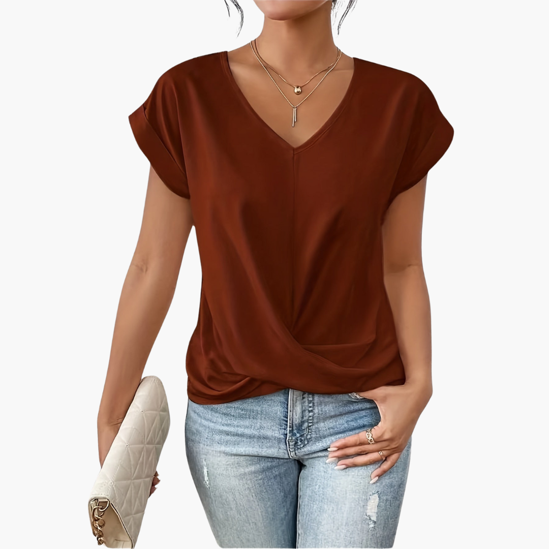 V-Ausschnitt T-Shirt für Damen