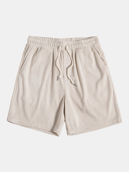 Cord-Shorts Set mit Kurzarmhemd für Herren