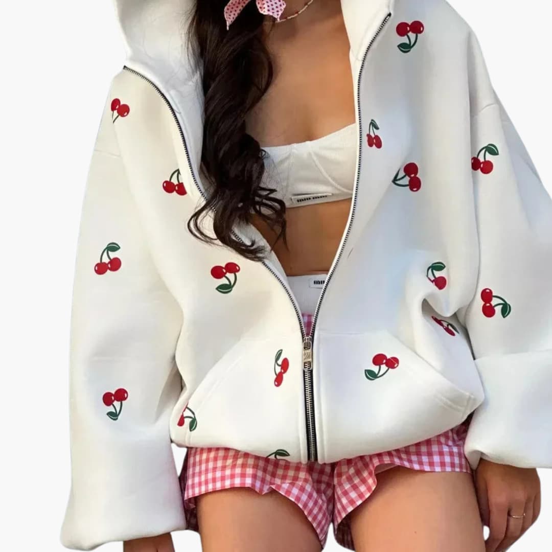 Kirschmotiv Jacke für Damen