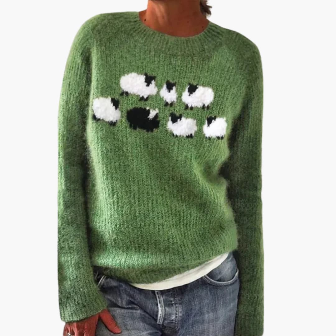 Mehrfarbiger Strickpullover für Damen