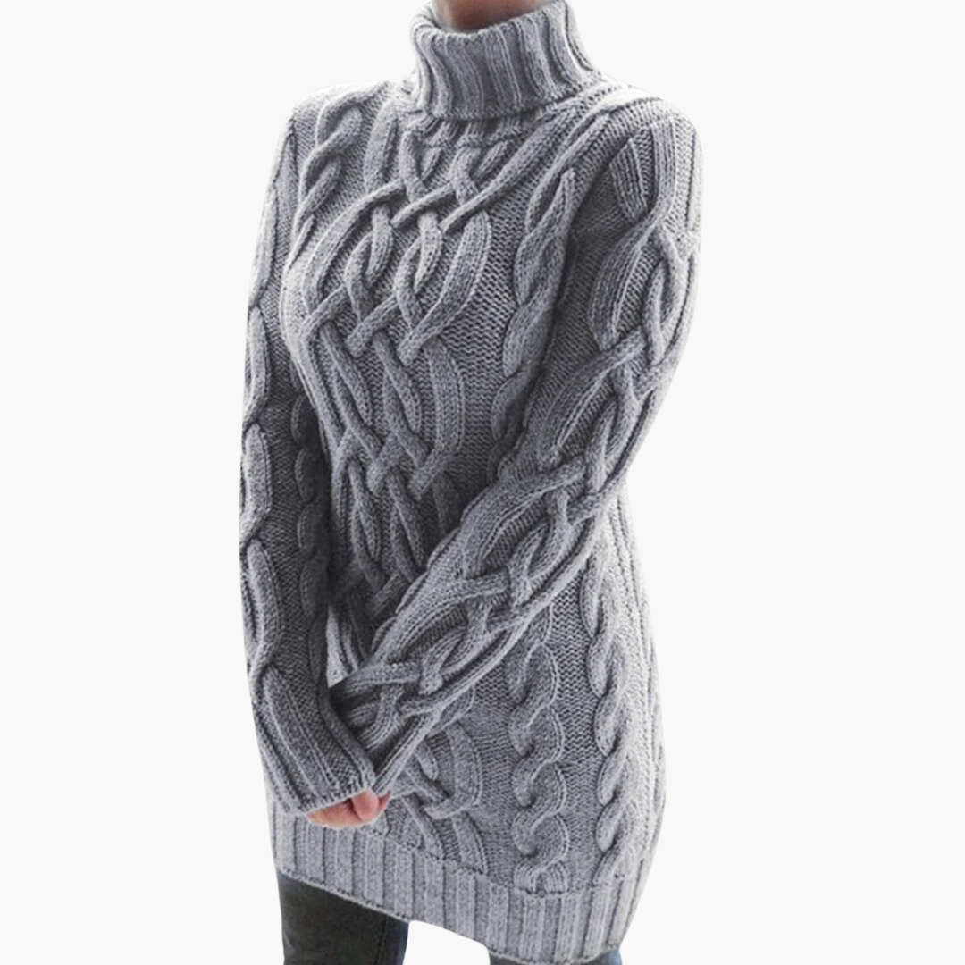 Stylischer Damen Rippen Rollkragenpullover