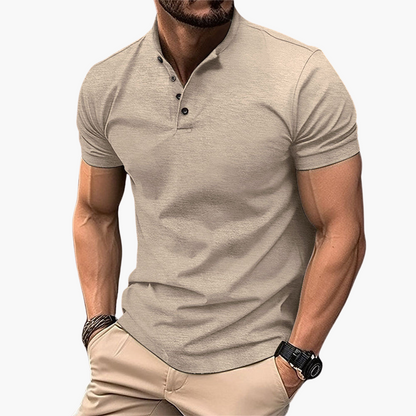 Kragenloses Slim Fit Poloshirt für Herren