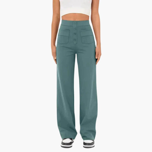 Hohe Taille Stoffhose für Damen