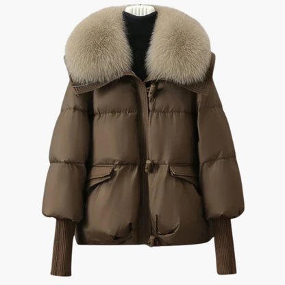 Kunstpelzkragen Jacke für Damen