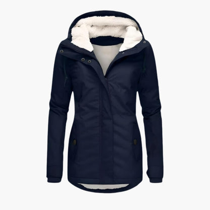 Langer Wintermantel mit Kapuze für Damen