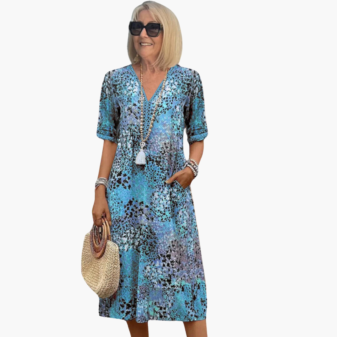 Blumenmuster Kleid für Damen