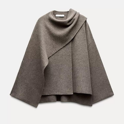 Asymmetrischer Cape-Mantel für Damen
