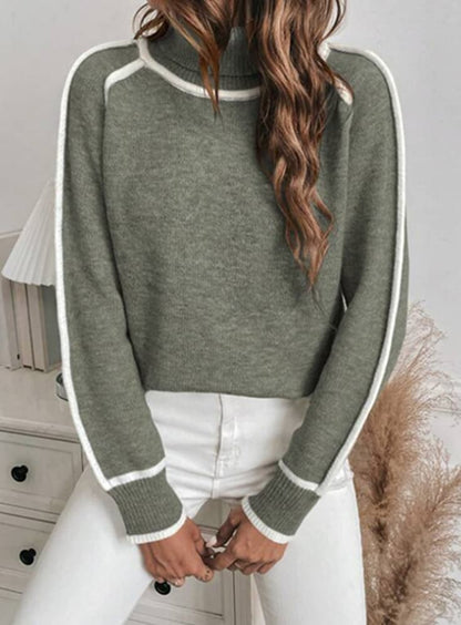 Gerippter Rollkragenpullover für Damen