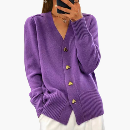 Herzknopf Strickcardigan für Damen