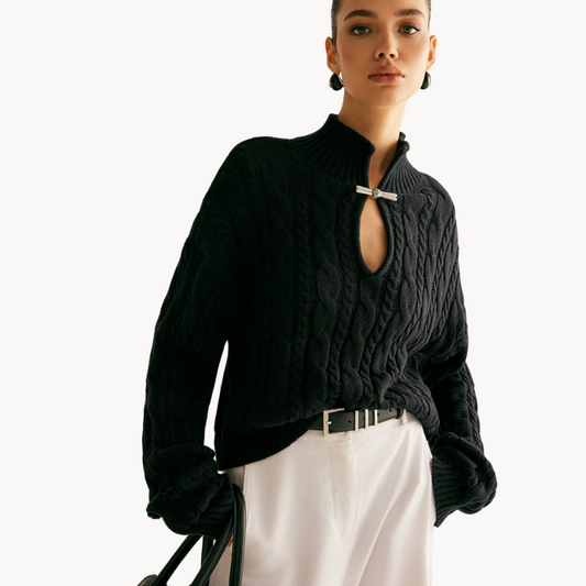 Zopfmuster Strickpullover für Damen