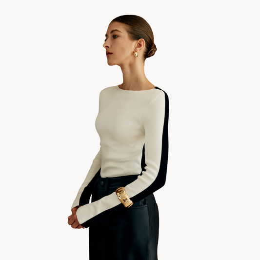Farbblock Stricktop für Damen