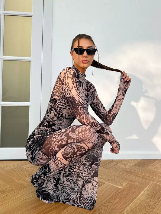Y2K Abendkleid aus Mesh – Transparent & Elegant