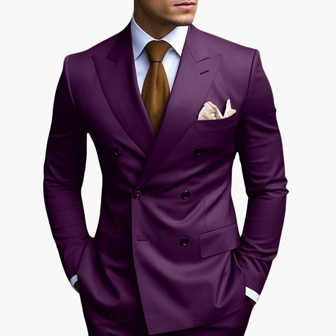 Doppelreihiger Slim Fit Anzug für Herren