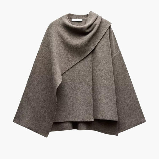 Cape Mantel mit Drapierung für Damen