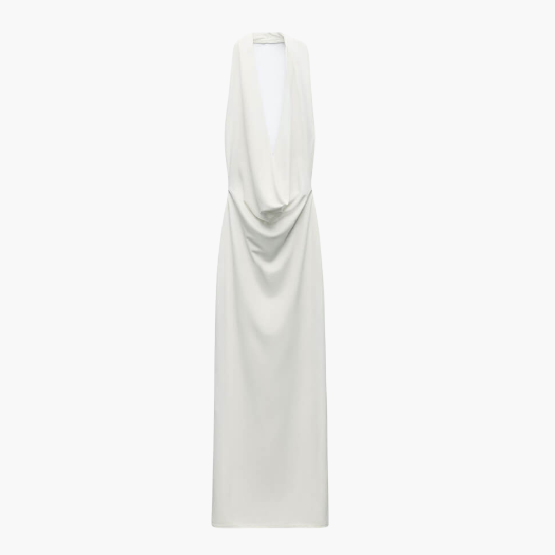 Tiefes V-Ausschnitt Maxikleid für Damen