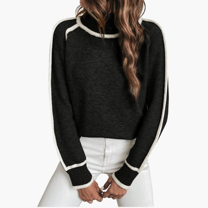Gestreifter Rollkragenpullover für Damen