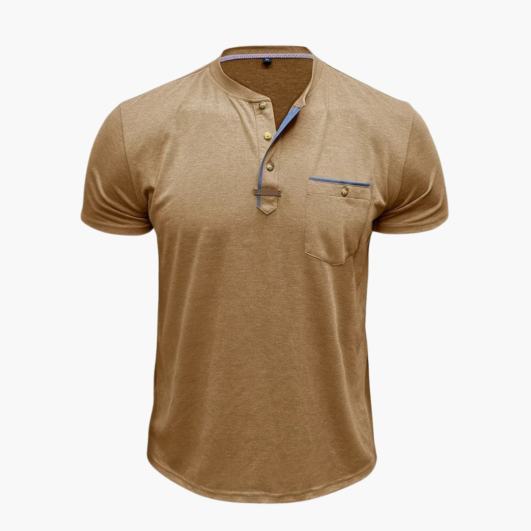 Henley T-Shirt mit Ziernähten für Herren