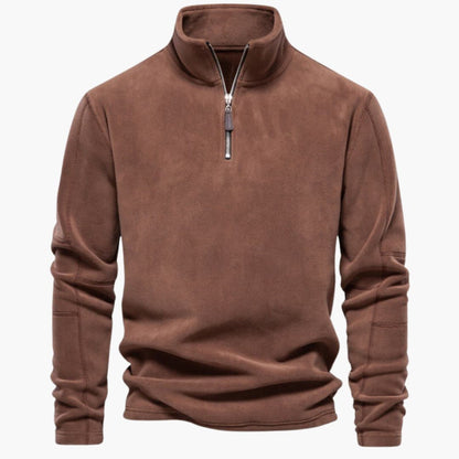 Viertelreißverschluss Fleecepullover für Herren