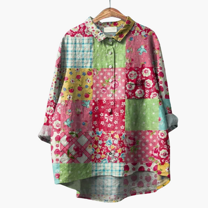 Handgefertigte Blumen Bluse für Damen