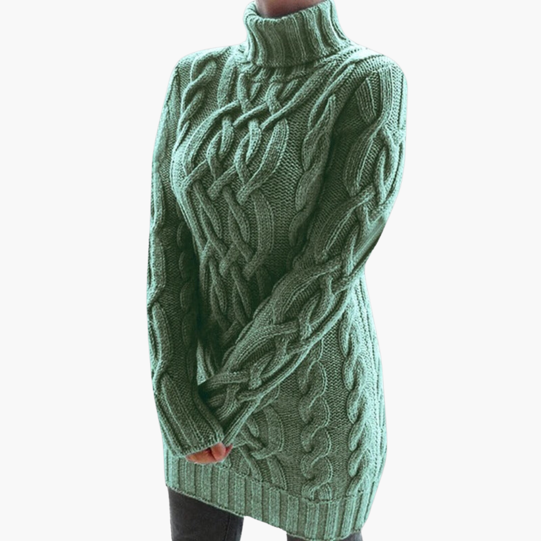Stylischer Damen Rippen Rollkragenpullover