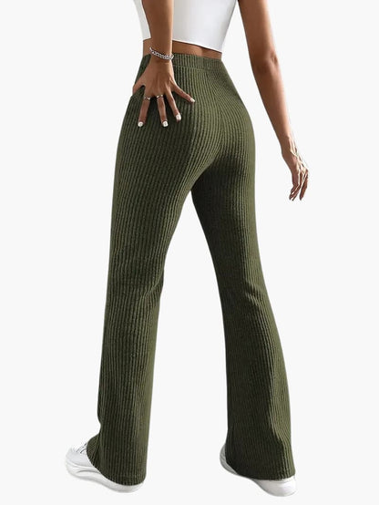 Hohe Taille Weitbein Hose für Damen