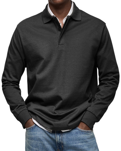Maleko | Lässiges Langarm-Poloshirt