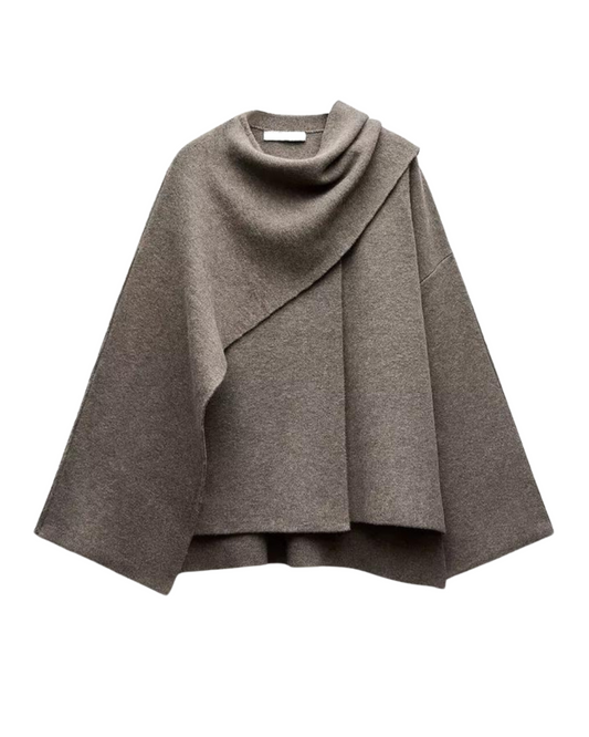 Asymmetrischer Cape-Mantel für Damen