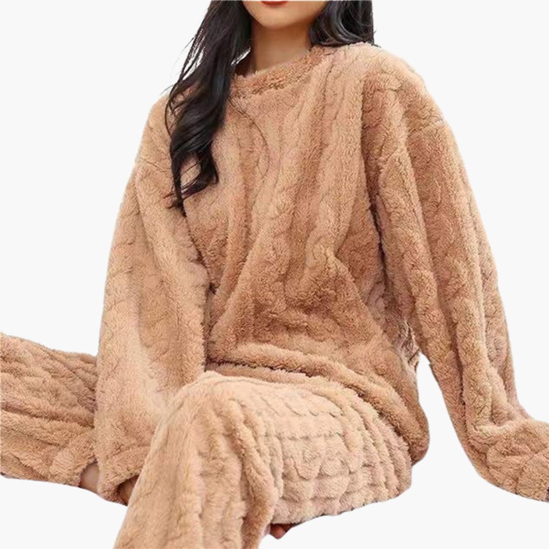 Fleece Schlafanzug Set für Damen