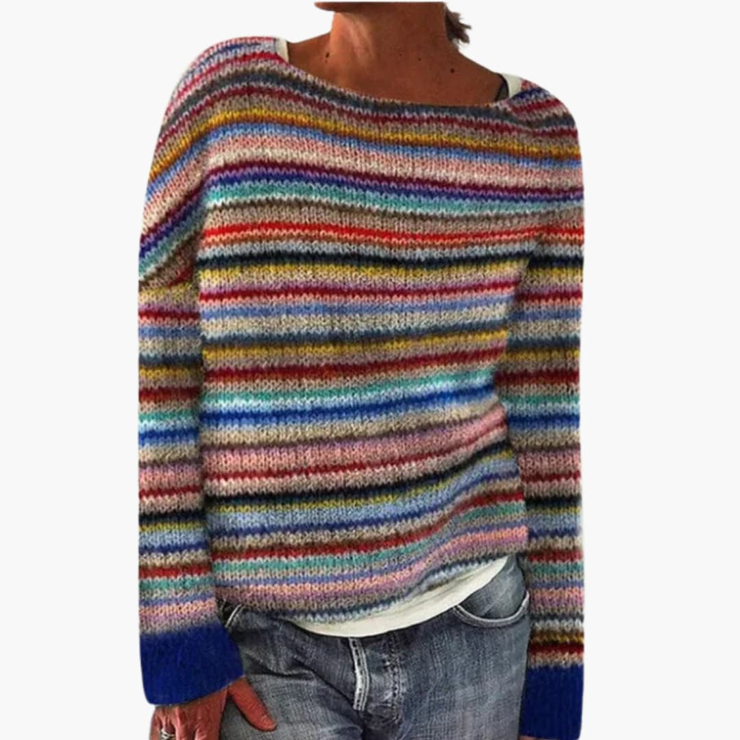 Mehrfarbiger Strickpullover für Damen