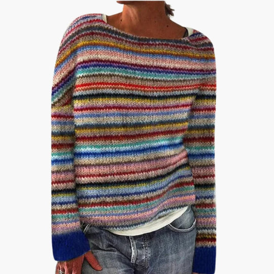 Mehrfarbiger Strickpullover für Damen