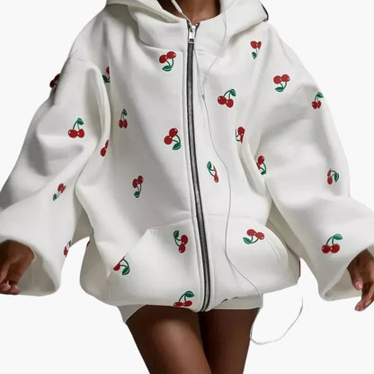 Kirschmotiv Jacke für Damen