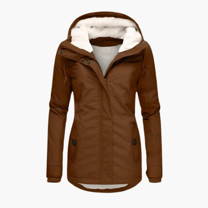 Langer Wintermantel mit Kapuze für Damen